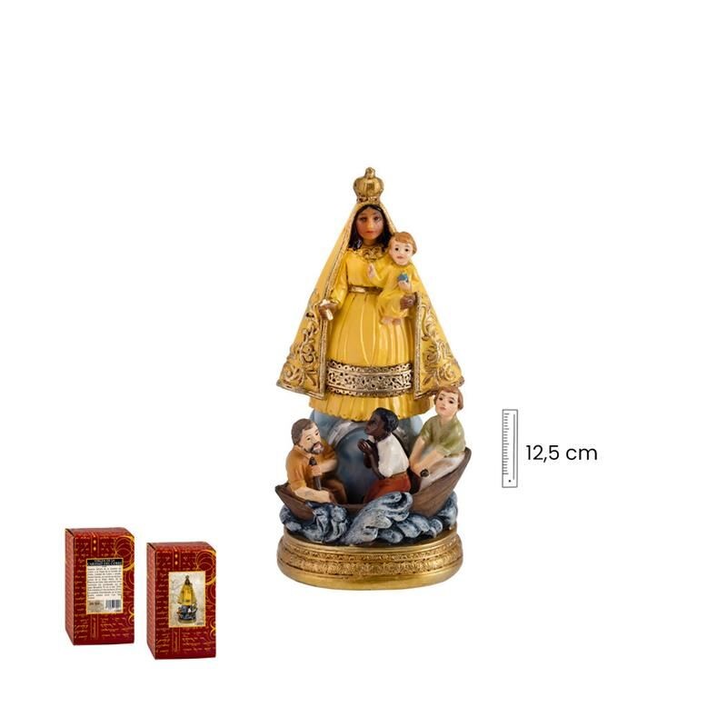 Virgen Caridad 13 cm Cobre Amarilla - Resina