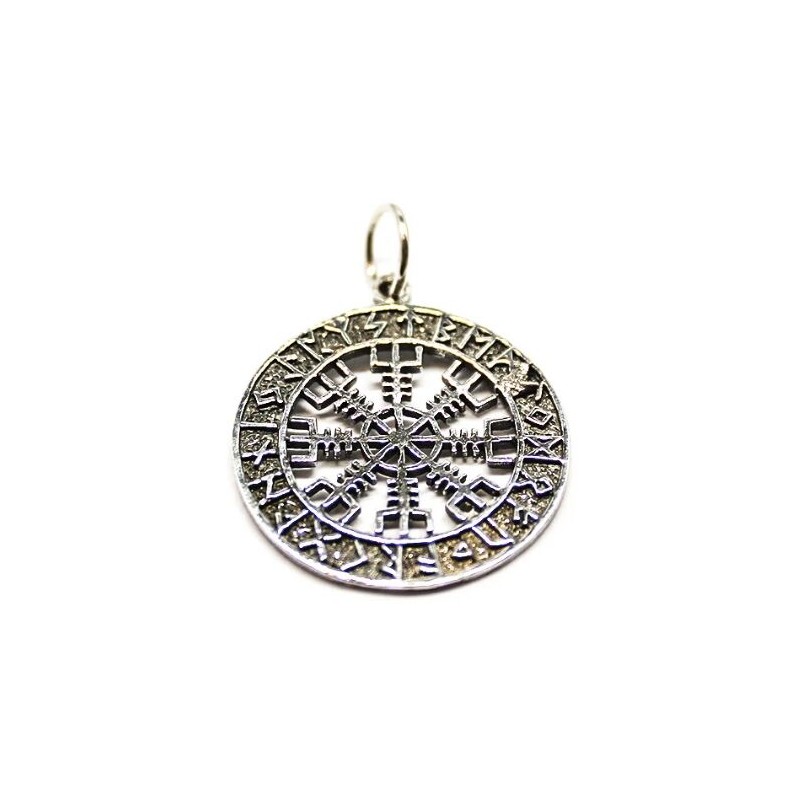 Amuleto Plata Brujula Vikinga 2,6 cm