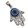 Amuleto Plata Mano Fatima Labrada 2,5 cm con Ojo Turco