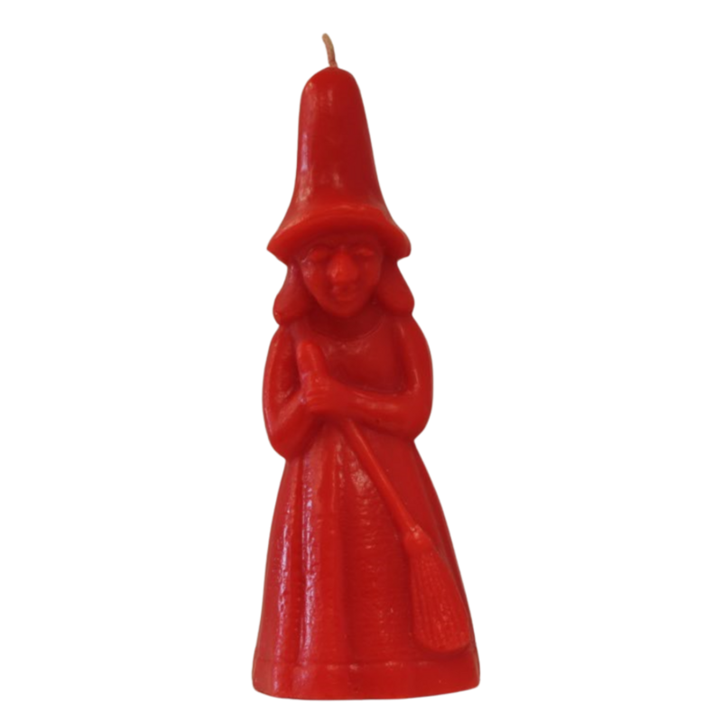 Vela Forma Bruja 18 cm (Rojo)