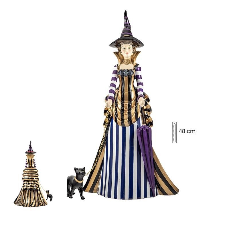 Imagen Bruja 46 cm c/ Gato Rayas - Resina