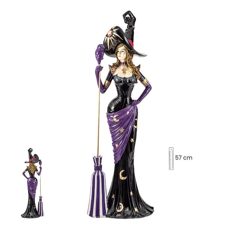 Imagen Bruja 57 cm c/ Escoba - Resina