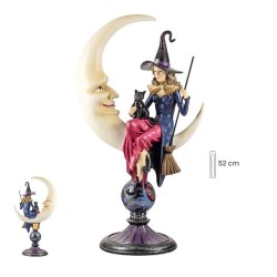 Imagen Bruja Sentada En Luna 52 cm - Resina