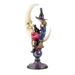 Imagen Bruja Sentada En Luna 52 cm - Resina