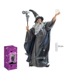 Imagen Brujo 21 cm Gris c/ Bola - Resina