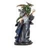 Imagen Brujo 25 cm c/ Dragon En Roca Verde - Resina