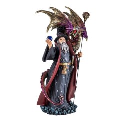 Imagen Brujo 48 cm c/ Dragon - Resina