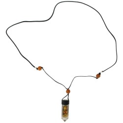 Colgante Orgonita Punta Ojo Tigre y Rudraksha 5 x 1.5 cm