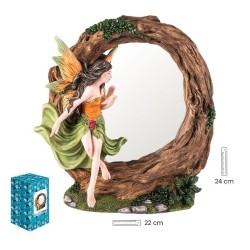 Imagen Espejo Hada 24 cm Naranja - Resina