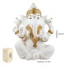 Ganesha Sentada 26 cm Blanco/Oro - Resina