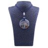 Collar Orgon Arbol de la vida brillantes Azul (5,4 cm Ajustable)
