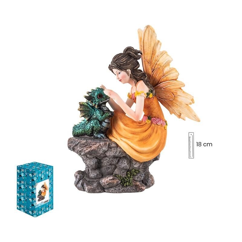 Imagen Hada 19 cm c/ Dragon - Resina