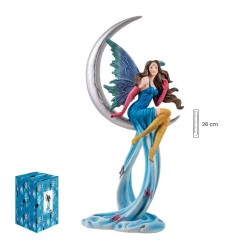 Imagen Hada Azul 26 cm c/ Luna - Resina