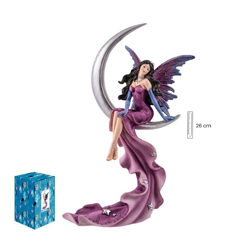 Imagen Hada Rosa 26 cm c/ Luna - Resina