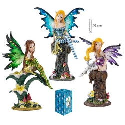 Imagen Hada Sentada 16 cm Alas Trasluc. 3S - Resina