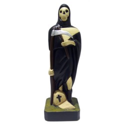 Santa Muerte 20 cm Manto Negro - Escayola