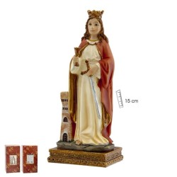 Santa Barbara 15 cm c/ base - Resina