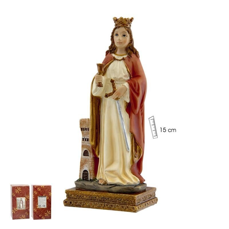 Santa Barbara 15 cm c/ base - Resina
