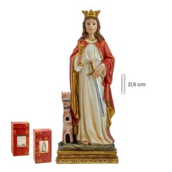 Santa Barbara 20 cm c/ Base - Resina