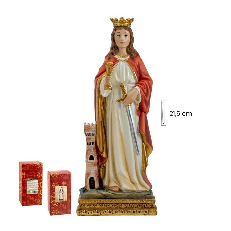 Santa Barbara 20 cm c/ Base - Resina
