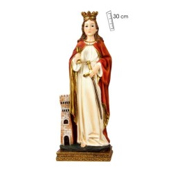 Santa Barbara 30 cm c/ base - Resina