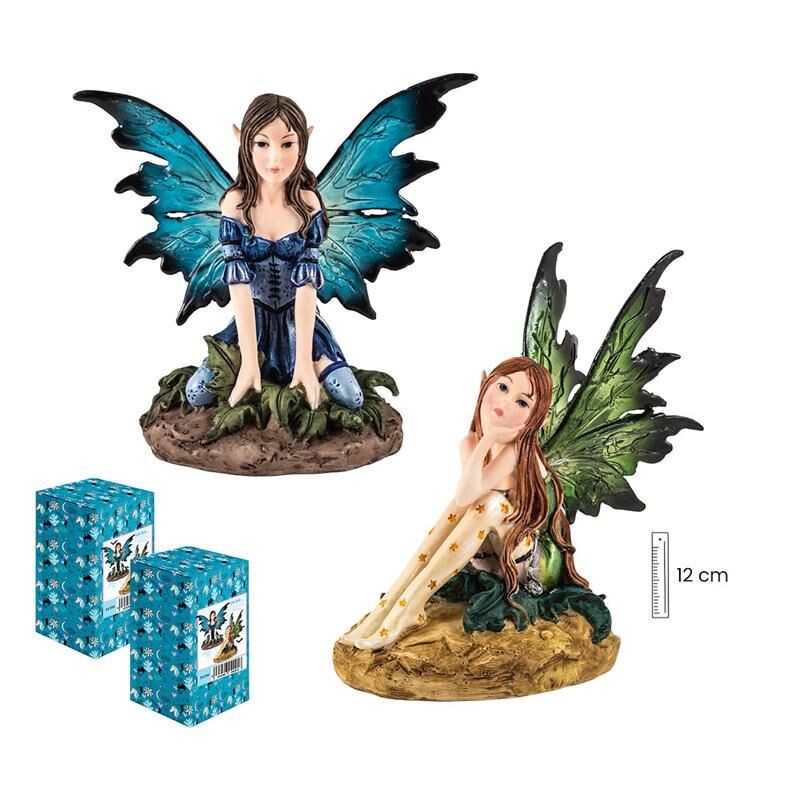 Set 2 Hadas 10 cm Alas Traslucidas 2 Surt - Resina