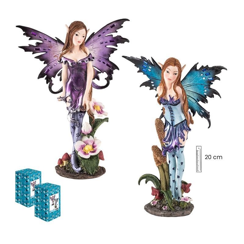 Set 2 Hadas 19 cm Alas Traslucidas 4 Surt - Resina