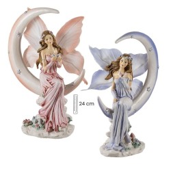 Set 2 Hadas Alas Tela 24 Cm 2 Surt En Luna - Resina