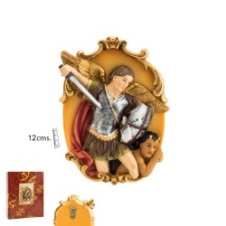 Arcangel San Miguel 12 cm c/ Placa Colgar - Resina