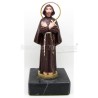 Francisco Asis 12 cm c/ Capucha - Resina (Base Marmol)