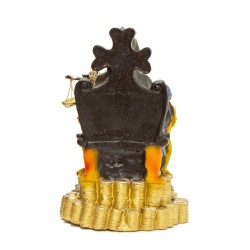 Santa Muerte sobre Trono Imperial Pata de Gallo con Balanza 29 cm (Negra) (c/ Amuleto Base) - Resina