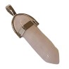 Colgante Piedra Punta Cuarzo Rosa 3.5 a 4 cm (Engarce Acero)