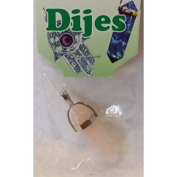 Colgante Piedra Punta Cuarzo Rosa 3.5 a 4 cm (Engarce Acero)