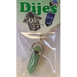 Colgante Piedra Punta Cuarzo Verde 3.5 a 4 cm (Engarce Acero)