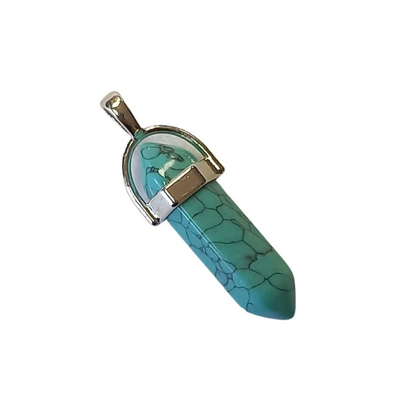Colgante Piedra Punta Howlita 3.5 a 4 cm (Engarce Acero)