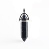 Colgante Piedra Punta Howlita Negra 3.5 a 4 cm (Engarce Acero)