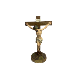 Cristo en la Cruz 20 cm c/ peana  - Resina