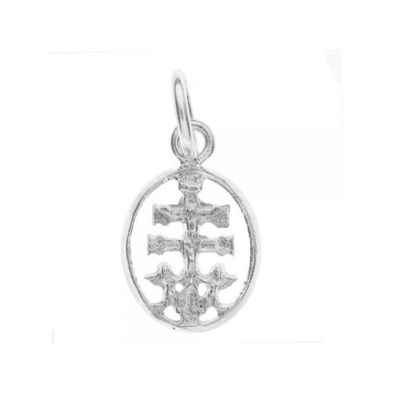 Amuleto Plata Cruz Caravaca 1,4 cm Oval ·