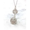 Amuleto Plata Doble Protección San Benito con San Judas