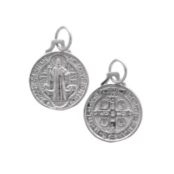 Amuleto Plata Medalla San Benito (Reverso Cruz 2,5 cm)