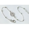Pulsera Plata San Benito c/ bolas 16-19 cm Ajustable
