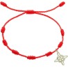 Pulsera Hilo Rojo 7 Nudos c/ Nudo de Bruja en Plata