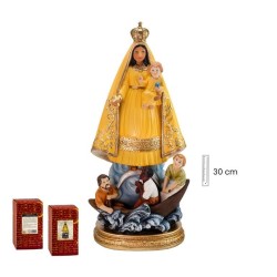 Virgen Caridad 30 cm Cobre Amarilla - Resina