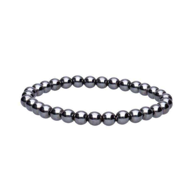 Pulsera Piedra Rodada Hematite Bola 6 mm (Elastica)