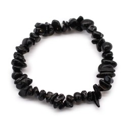 Pulsera Piedra Semipreciosa Agata Negra (Elastica)