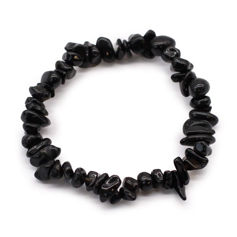 Pulsera Piedra Semipreciosa Agata Negra (Elastica)
