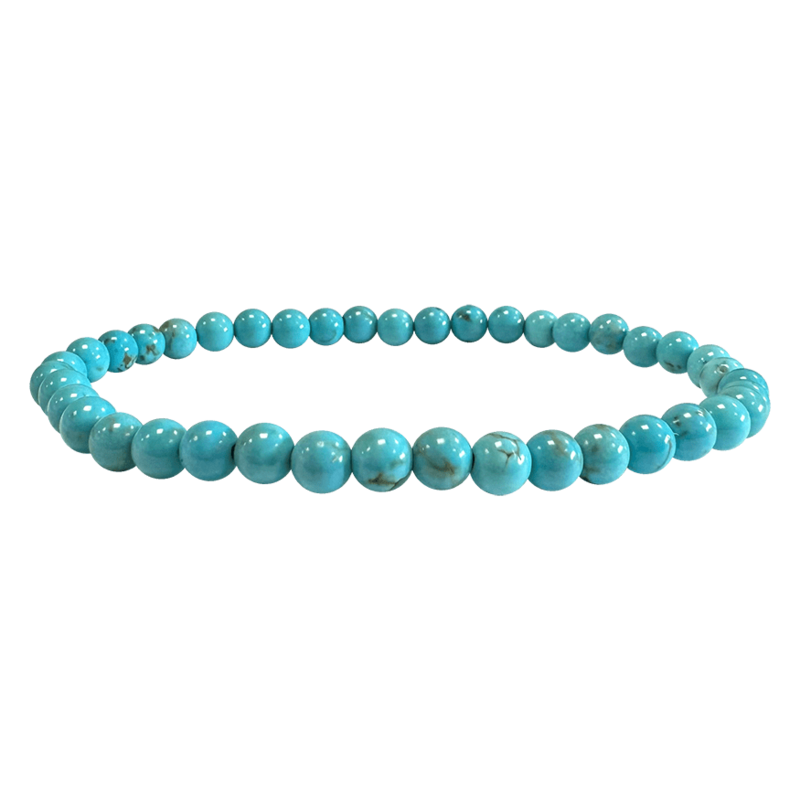 Pulsera Piedra Rodada Turquenita Bola 4 mm (Elastica)
