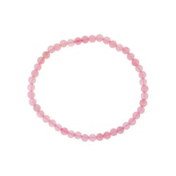 Pulsera Piedra Rodada Cuarzo Rosa Bola 4 mm (Elastica)