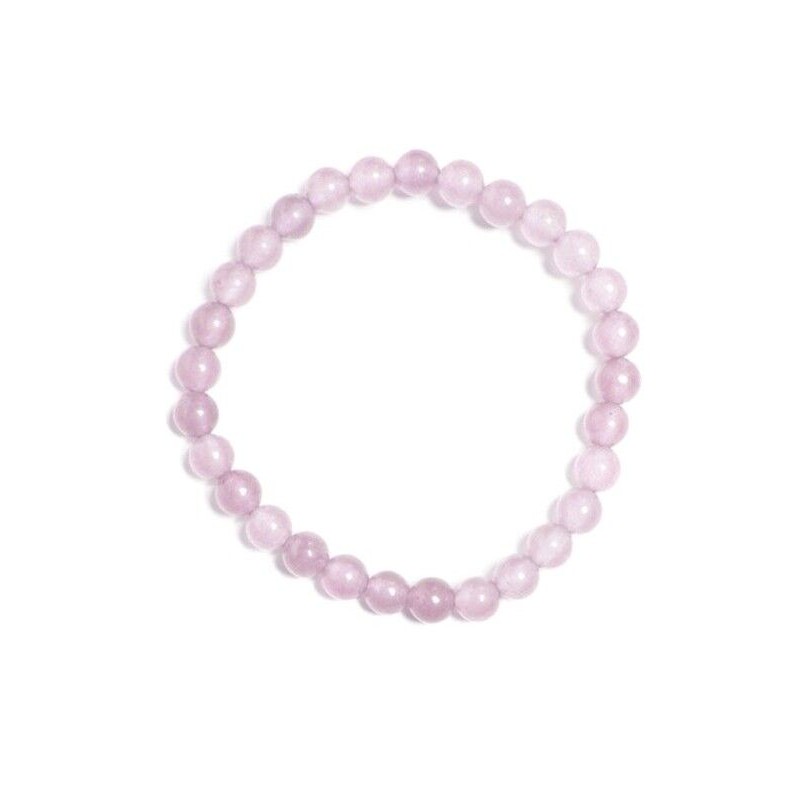 Pulsera Piedra Rodada Cuarzo Rosa Bola 6 mm (Elastica)
