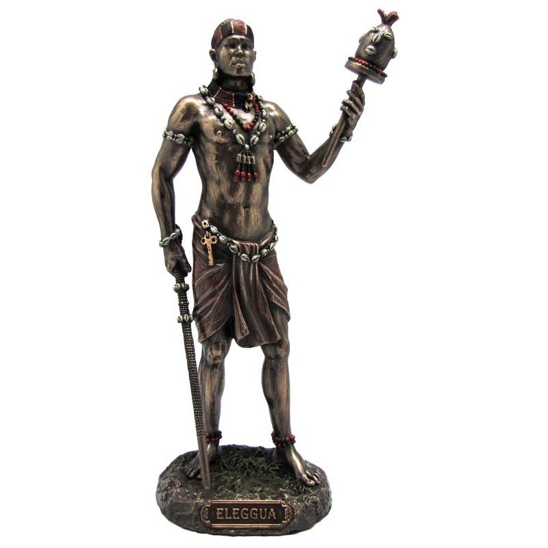Eleggua 23 cm (Dorado Viejo) - Resina Premium